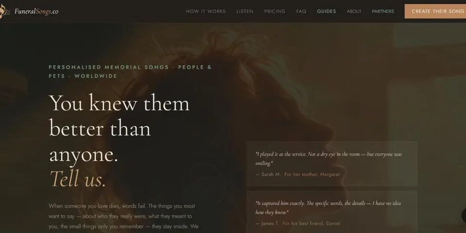 FuneralSongs.co website